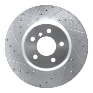 BMW 428I Brake Rotor (1) - Rear Left - R1 Concepts - Drilled & Slotted - Silver - `13-`21
